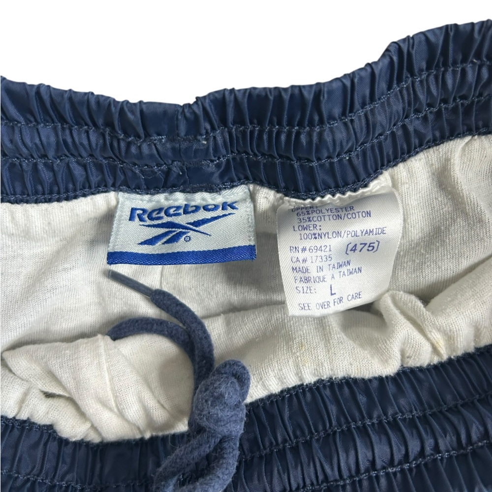 Vintage Reebok Men’s Navy Nylon Track Pants‎ Lined Size Large 90s Y2K - Picture 3 of 3